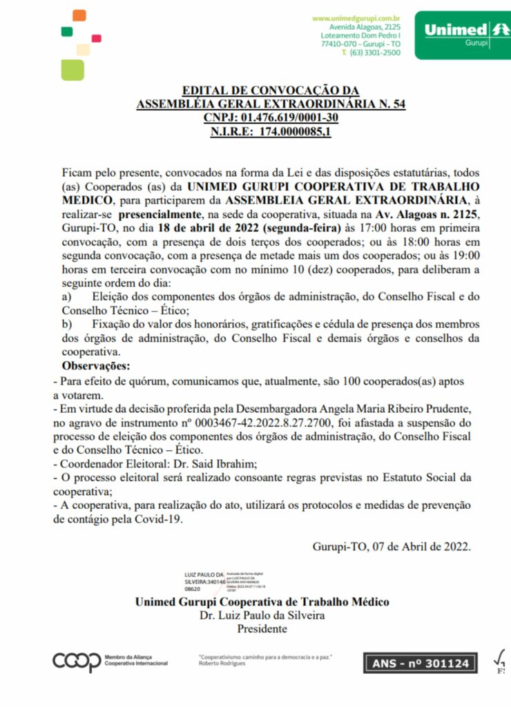 Edital-pdf-740x1024 UNIMED GURUPI | EDITAL DE CONVOCAÇÃO DA ASSEMBLÉIA GERAL EXTRAORDINÁRIA
