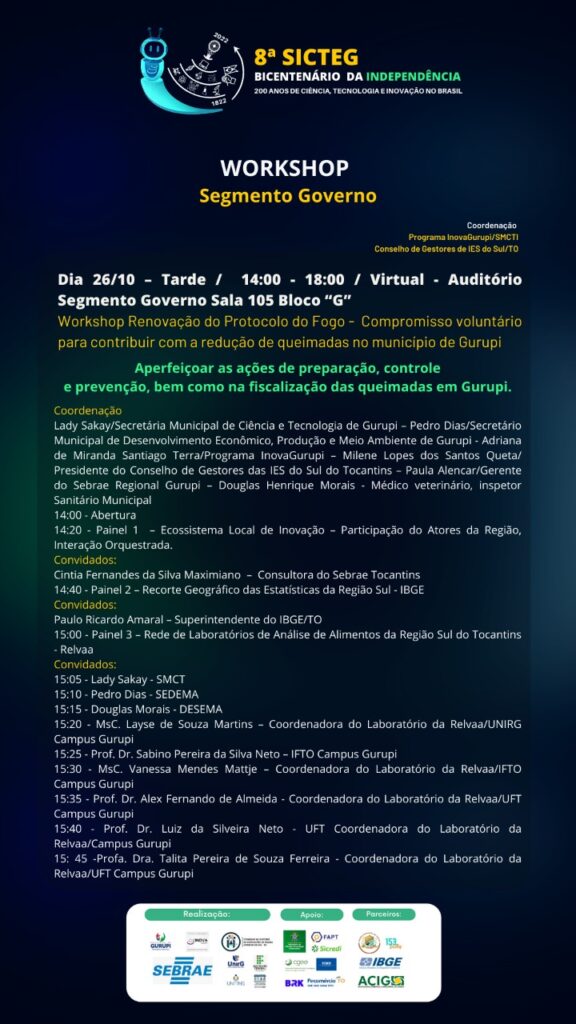 SICTEG-2-576x1024 8ª edição da Semana Integrada de Ciência e Tecnologia de Gurupi conta com a participação da Fundação de Amparo à Pesquisa do Tocantins
