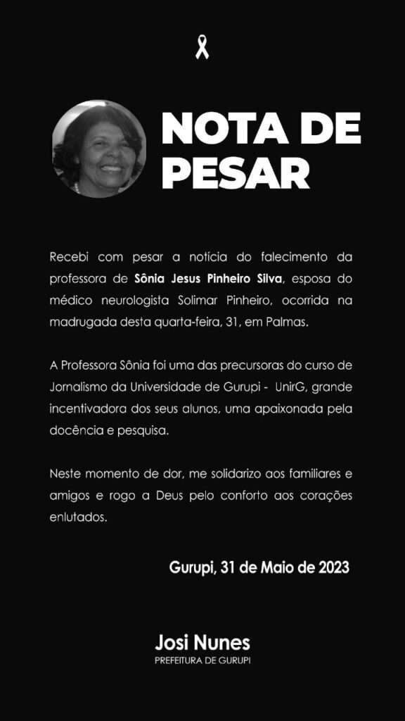 Sonia-nota-de-pesar-josi-576x1024 Famíliares, amigos, jornalistas e autoridades se despedem da Professora do curso de jornalismo e ex-bancária do Banco do Brasil, Sônia Pinheiro