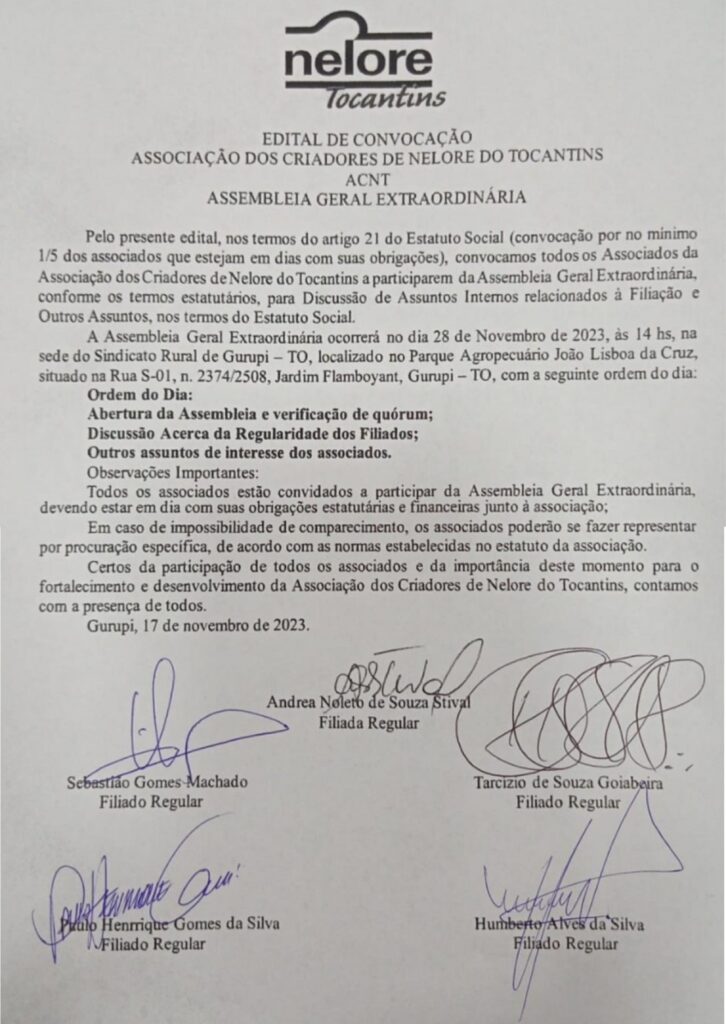 Nelore-726x1024 Edital de Convocação de Assembléia Geral Extraordinária da Associação dos Criadores de Nelore do Tocantins