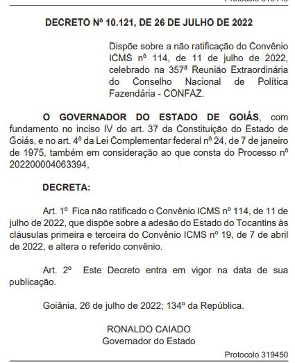 IMG-20220730-WA0034 Goiás utiliza poder de veto novamente e impede o Tocantins de baixar ICMS sobre gado